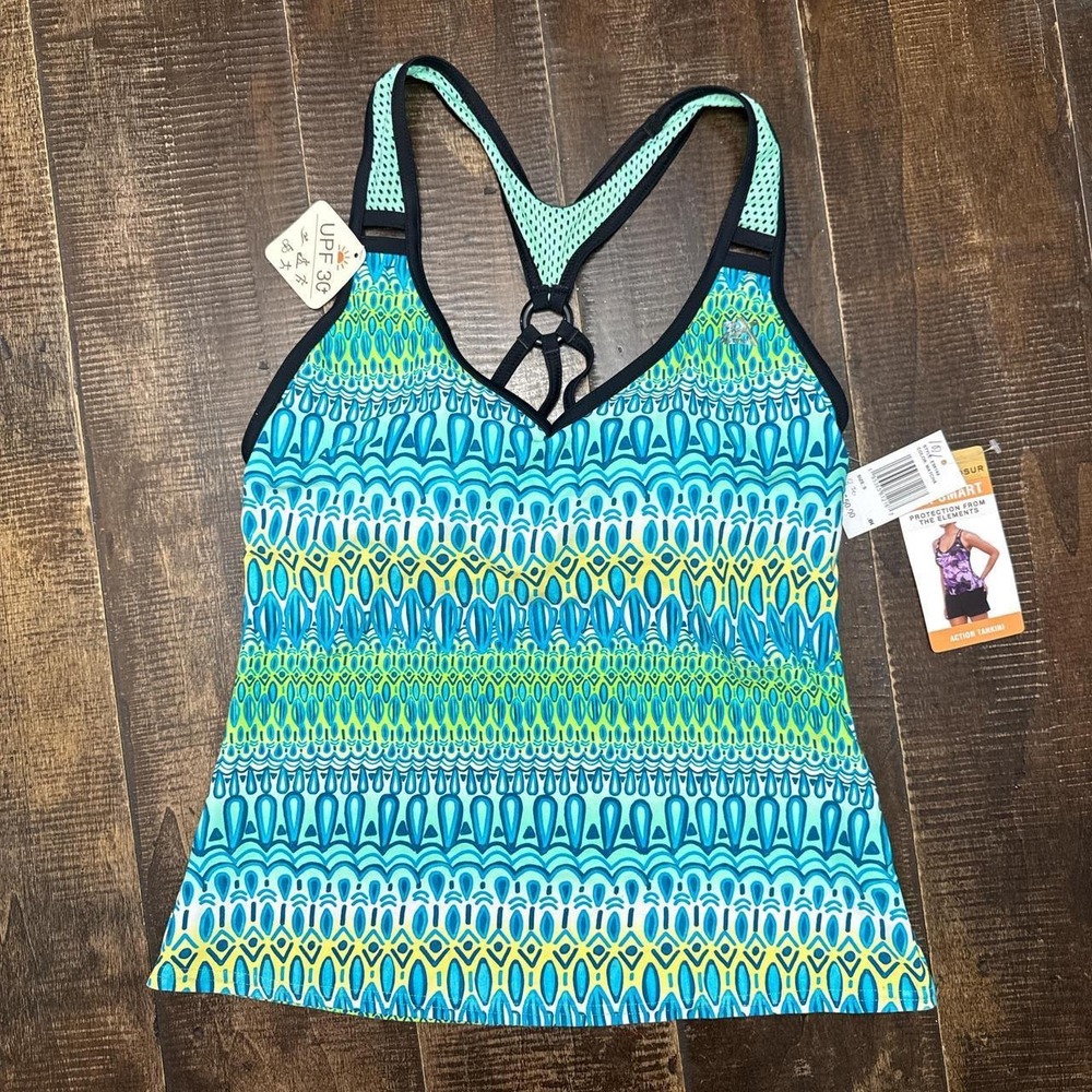 ZEROXPOSUR Sun Smart Action Tankini Multicoloured with Built-In Bra